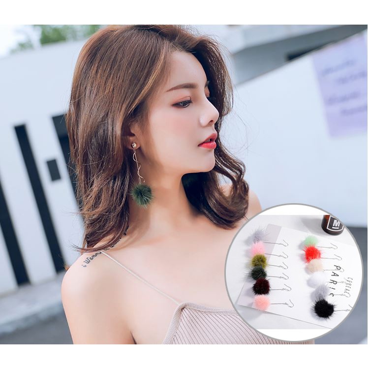 [RẺ VÔ ĐỊCH] Trend 2019 Khuyên Tai Cục Bông Siêu Cá Tính Hoa Tai Cục Lông Năng Động Trẻ Trung Cực Dễ Mix ĐỒ!