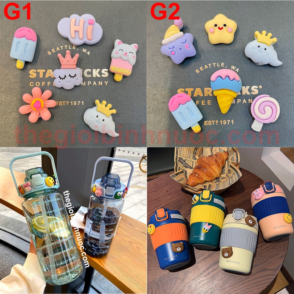 Sticker 3d trang trí bình giữ nhiệt bình nước