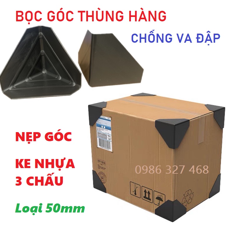 [COMBO 8 CÁI] Nẹp Góc Nhựa, Ke Nhựa 3 Chấu 50 x 50 x 50 - Giúp Bảo Vệ Thùng Hàng Tránh Va Đập