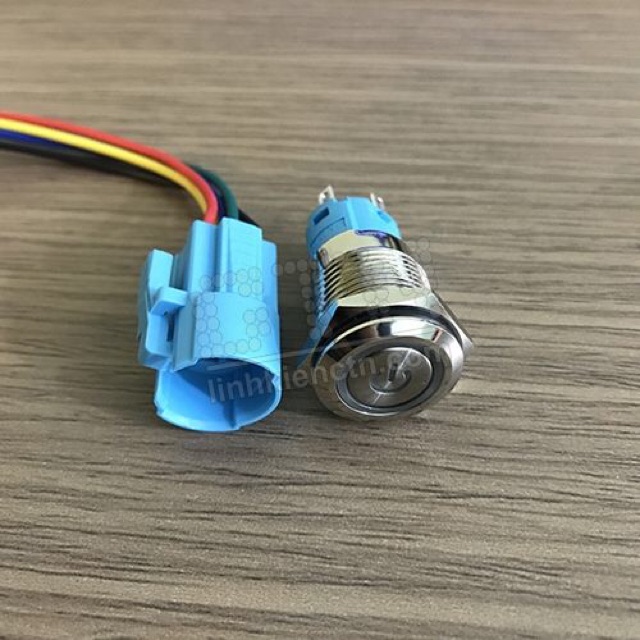 Nút nguồn tự khoá 16mm màu LED ngẫu nhiên 12v