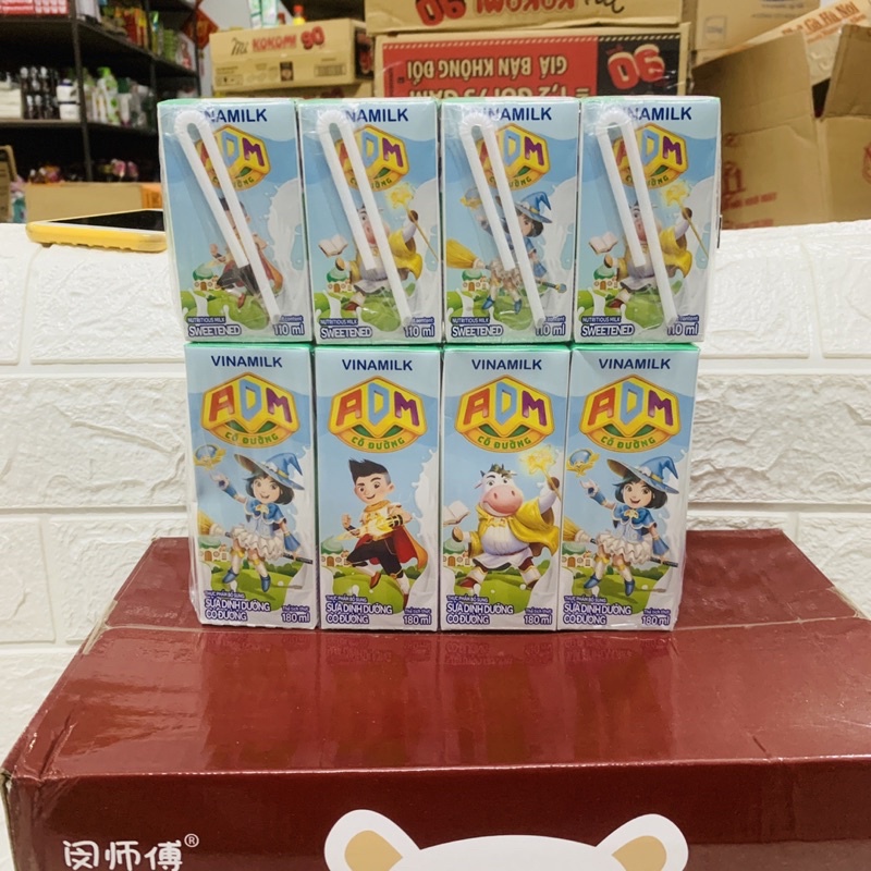 Lốc 4 Hộp Sữa Tươi Dinh Dưỡng ADM Vinamilk Hộp to 180ml