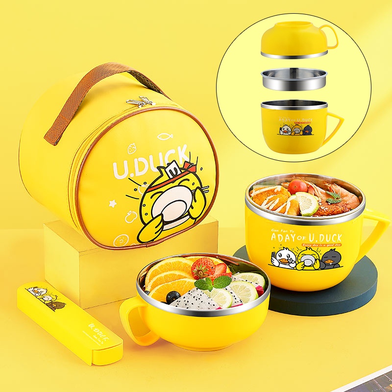 Hộp Cơm Trưa Cách Nhiệt Bằng Thép Không Gỉ 316 Phong Cách Nhật Bản-Hộp cơm giữ nhiệt văn phòng đựng cơm