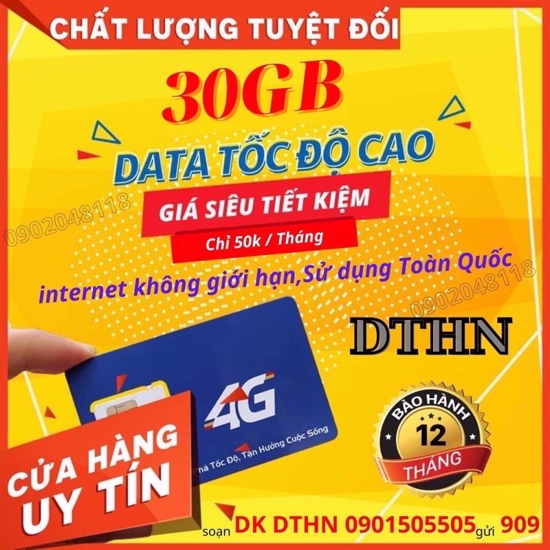 DTHN  gói cước full dung lượng dùng toàn quốc của mobifone 50k/tháng