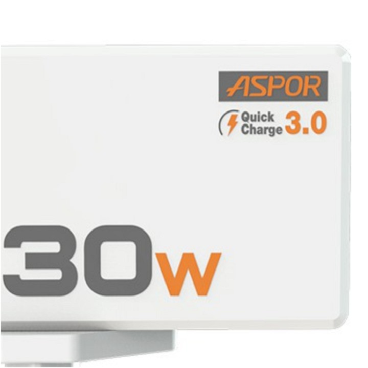 Củ Sạc Nhanh, Phích Cắm Sạc 3 Cổng A858Q ASPOR 30W (sạc siêu nhanh với 3 cổng USB)