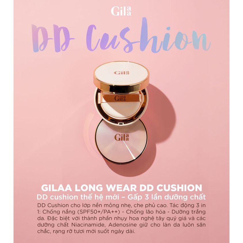 [Tặng Bông Phấn] Phấn Nước Gilaa Long Wear DD Cushion SPF50+/PA+++ (1 lõi x 13g) | BigBuy360 - bigbuy360.vn