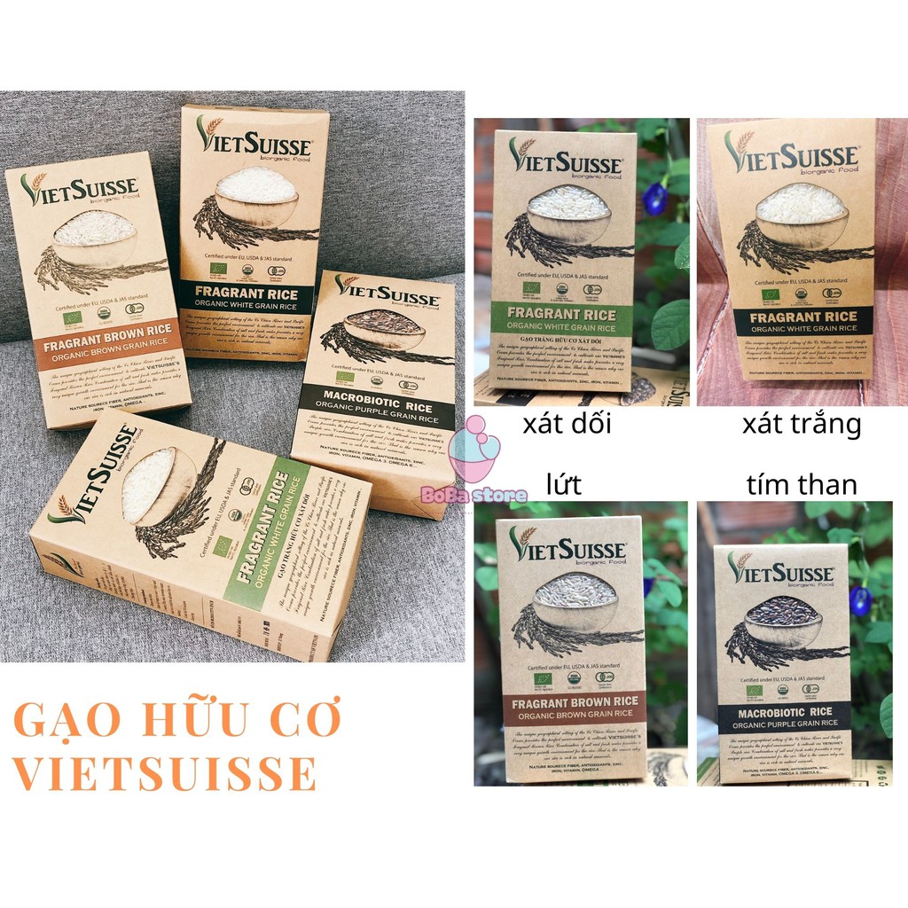 Gạo hữu cơ Vietsuisse đủ loại