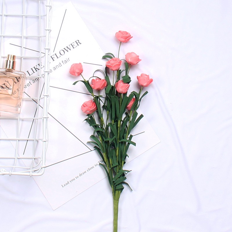 Hoa hồng giả bông hồng trang trí bàn làm việc, bàn học phòng ngủ phòng khách VINTAGE HH073