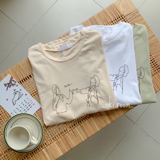 Áo pull cộc tay in hình cô gái bắn tim "biu biu"
