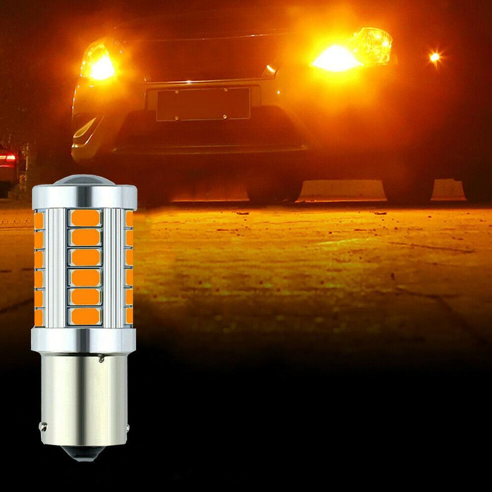 1 Bóng Đèn LED Phanh 1156 BAU15S PY21W 33 SMD 5730 LED T1H3 Amber J3U2 P1L4 Mới