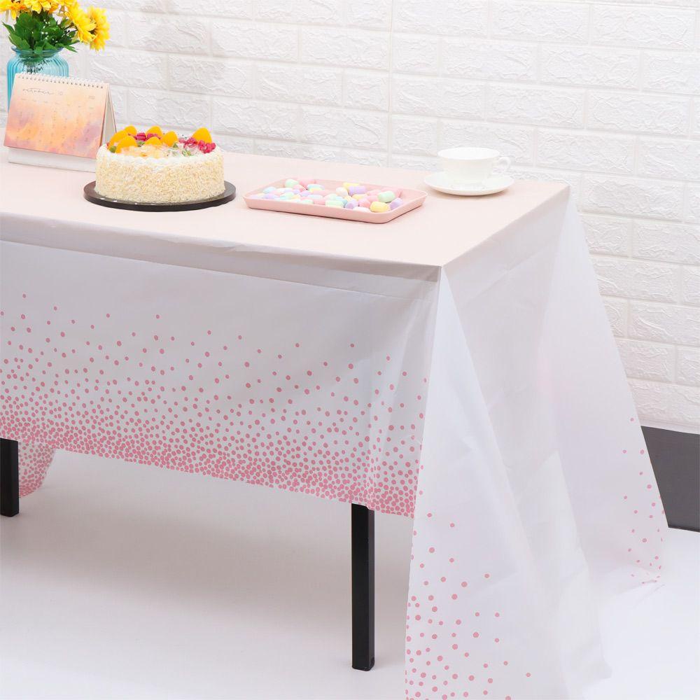 Khăn Trải Bàn Bằng Nhựa Họa Tiết Chấm Bi Dùng Một Lần