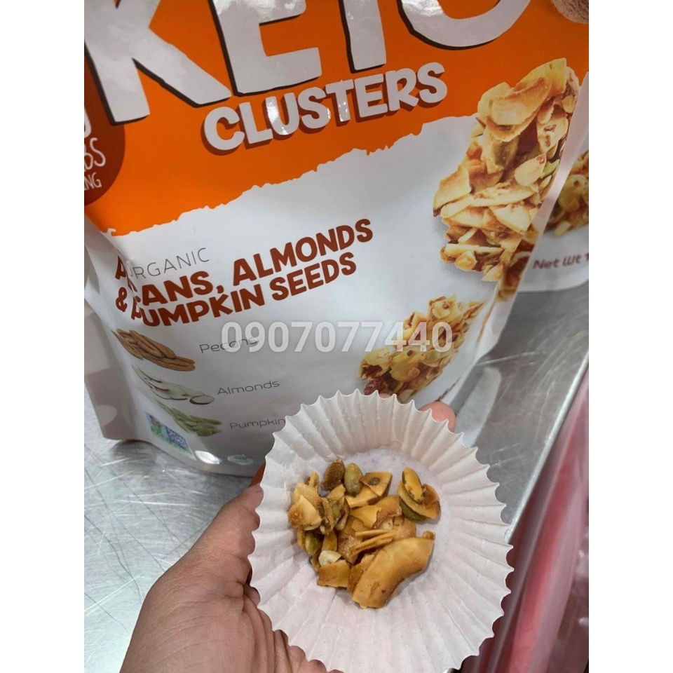Bánh ăn kiêng Keto Coconut Cluster date 2024 dừa sấy phủ hạt hữu cơ 454gr - EDS