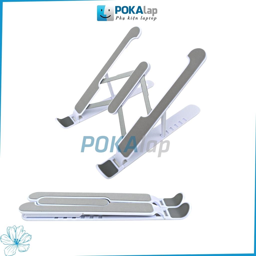 Giá đỡ laptop, máy tính bảng PRO POKA20 - Đế tản nhiệt kê laptop bằng nhựa nhôm, điều chỉnh độ cao, gập được - POKALAP