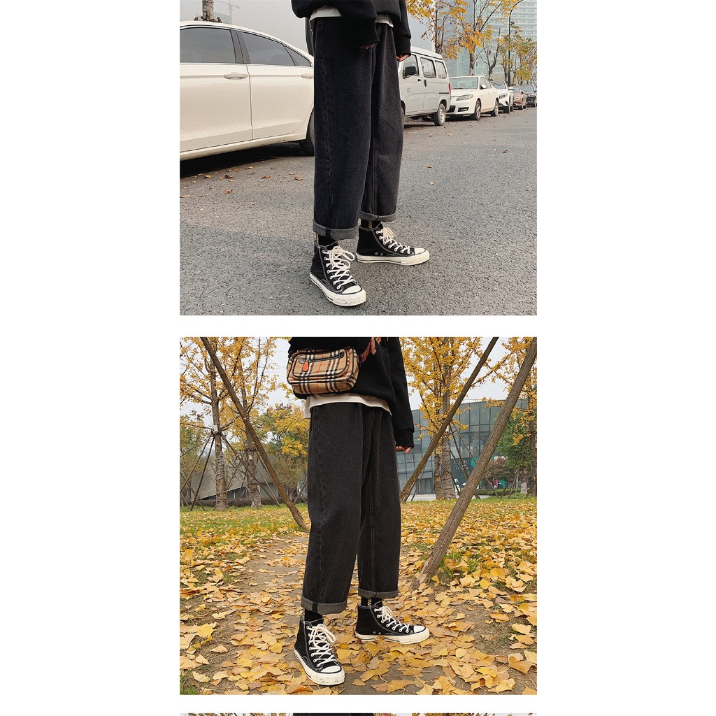 Quần jean dài kiểu Retro Hồng Kông thiết kế trẻ trung cho nam | BigBuy360 - bigbuy360.vn
