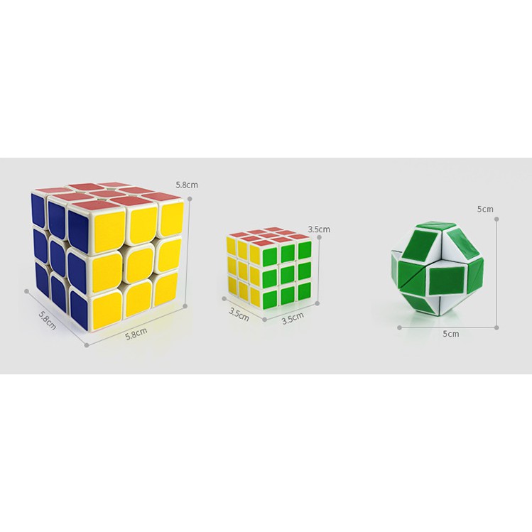 Đồ chơi Rubik 3x3x3 Cao Cấp , tặng kèm Rubik Snake và Rubik 3x3x3 mini