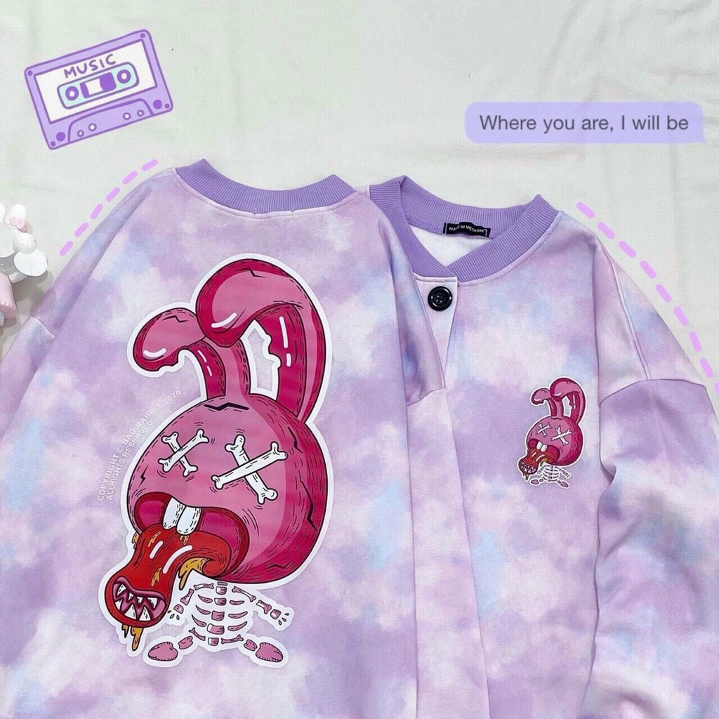 Áo khoác nỉ cardigan unisex form rộng loang Ngoài Hành Tinh nam nữ ulzzang Wind | BigBuy360 - bigbuy360.vn