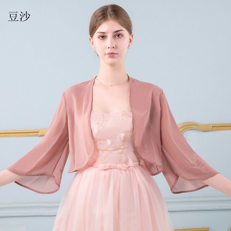 Áo Khoác Voan Kèm Đầm Dài Tay Lửng Phong Cách Retro Dễ Phối Đồ Thời Trang Mùa Hè | BigBuy360 - bigbuy360.vn