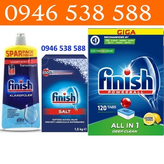 Combo 120 viên finish+ nước bóng 1150ml+1.5kg muối rửa bát dùng cho máy - ảnh sản phẩm 1