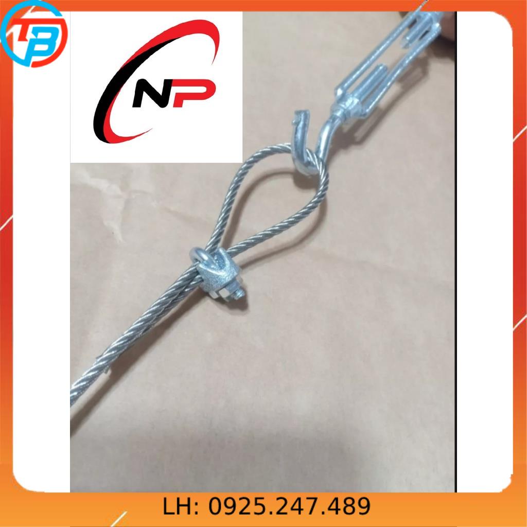 10 Mét Cáp Bọc nhựa 4mm tặng kèm 1 tăng đơ,2 ốc siết cáp.Làm dây phơi quần áo chống hoen rỉ..kimkhinhatphat