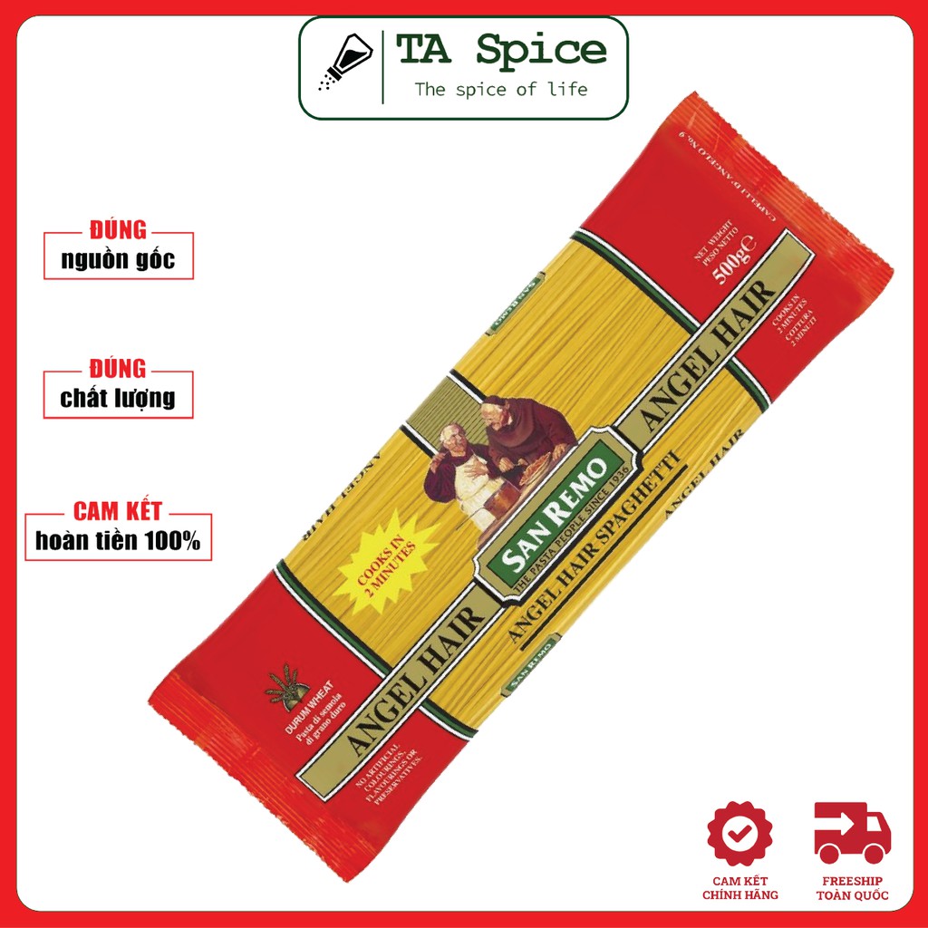 [HÀNG MỚI VỀ] Mì Spaghetti Angel Hair San Remo Số 9 500g - San Remo Spaghetti Pasta No.9