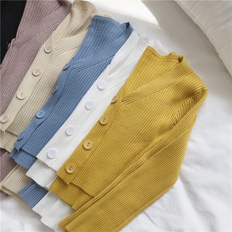 [CÓ SĂN] ÁO KHOÁC LEN CARDIGAN GÀI NÚT PHOM NGẮN | BigBuy360 - bigbuy360.vn