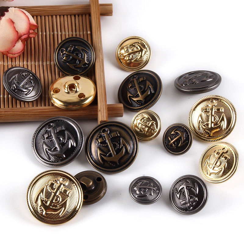 [NF] Set 10 Nút Áo Đồng Phục Học Sinh Bằng Kim Loại Màu Vàng Đồng Phong Cách Retro Anh Quốc