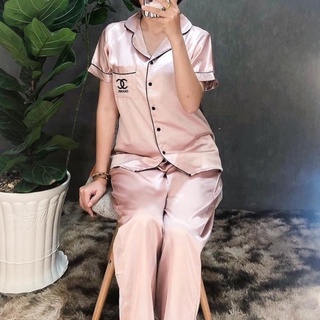 Đồ Bộ Bigsize Phi Lụa Pijama Dài Mặc Ở Nhà Nữ - Bộ Quần Áo Ngủ Nữ Tiểu Thư Cộc Tay Mặc Nhà Thu Đông, YENBEAUTY