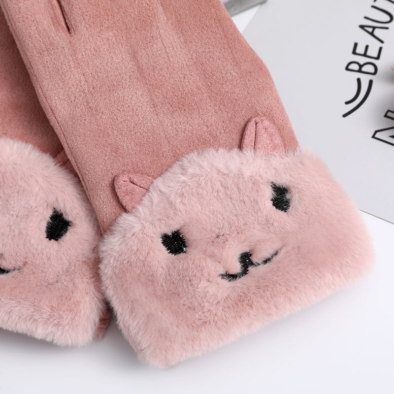 Găng Tay Da Lộn Giữ Ấm Khi Đi Xe Máy Cho Nữ