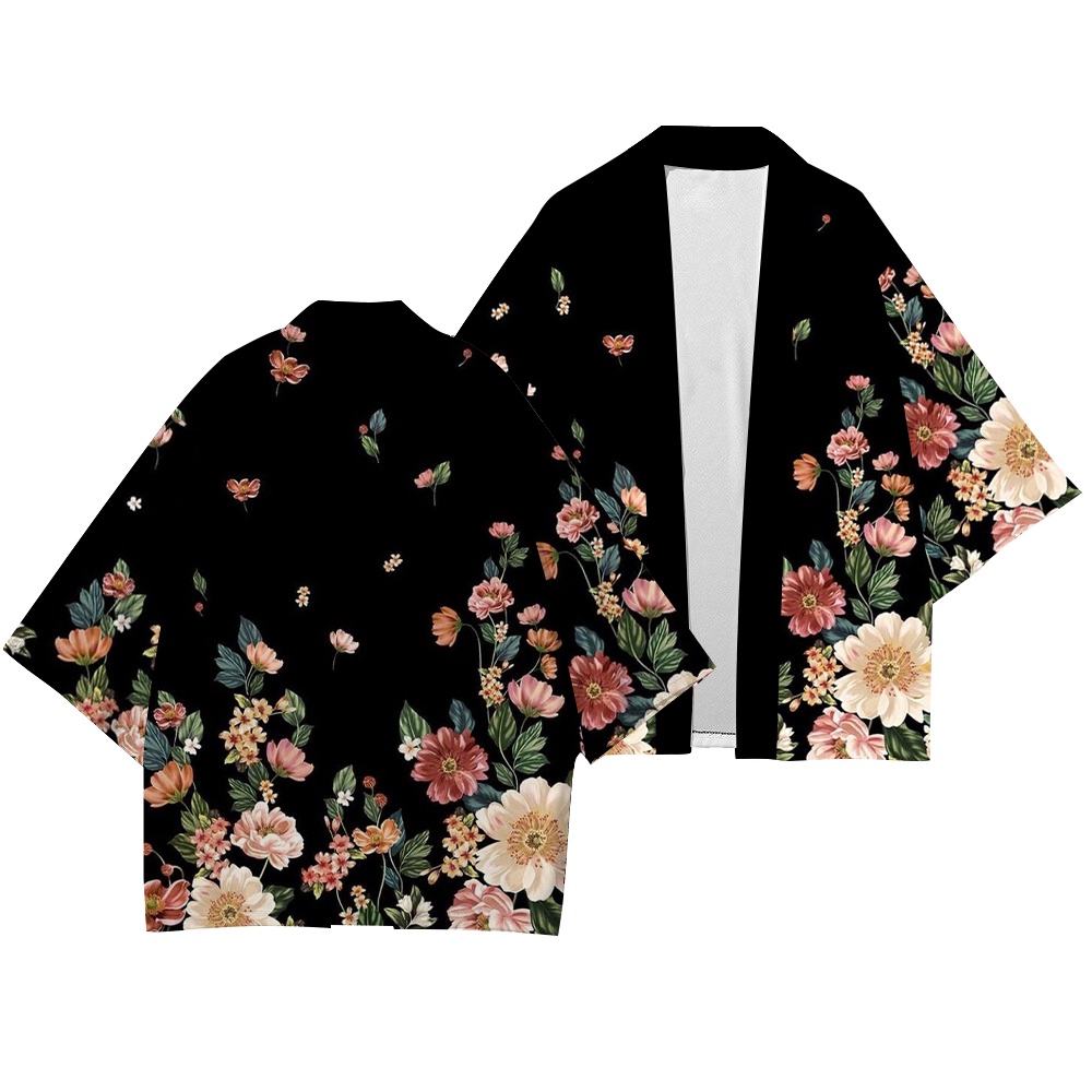 Áo Khoác Kimono Tay 3 / 4 In Hoa Cúc Thời Trang Hè Thu Mới Cho Nam