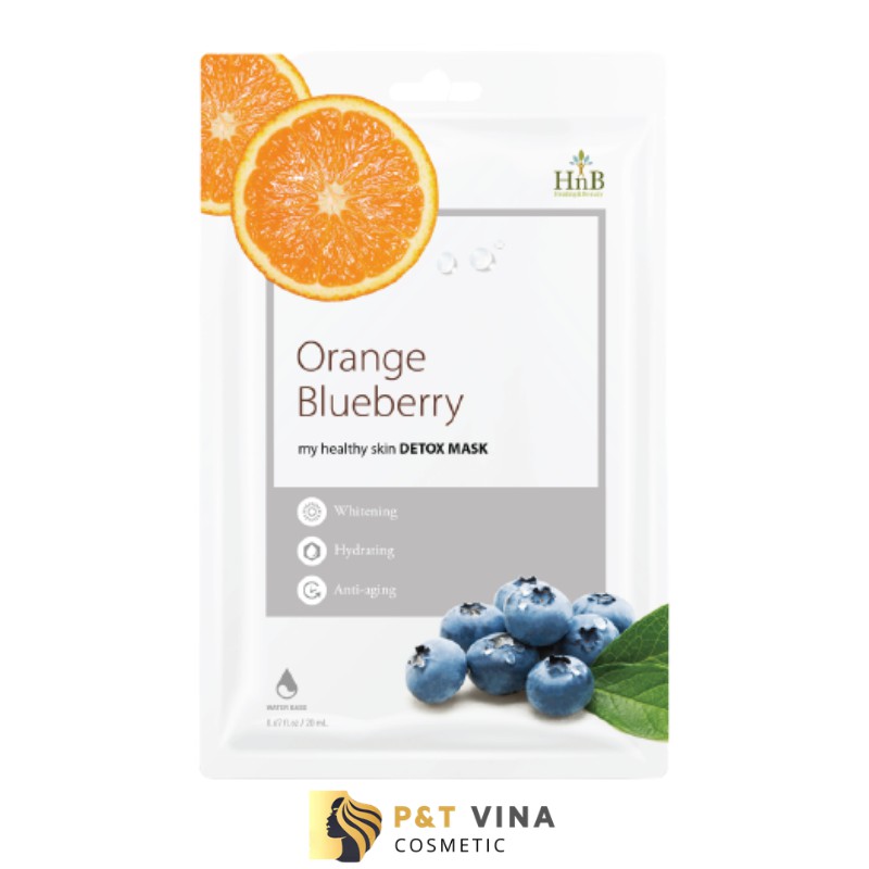 Mặt Nạ HNB My Healthy Skin Detox Mask Orange & Blueberry Dưỡng Da Chiết Xuất Việt Quất & Cam Tươi 20ml/21g