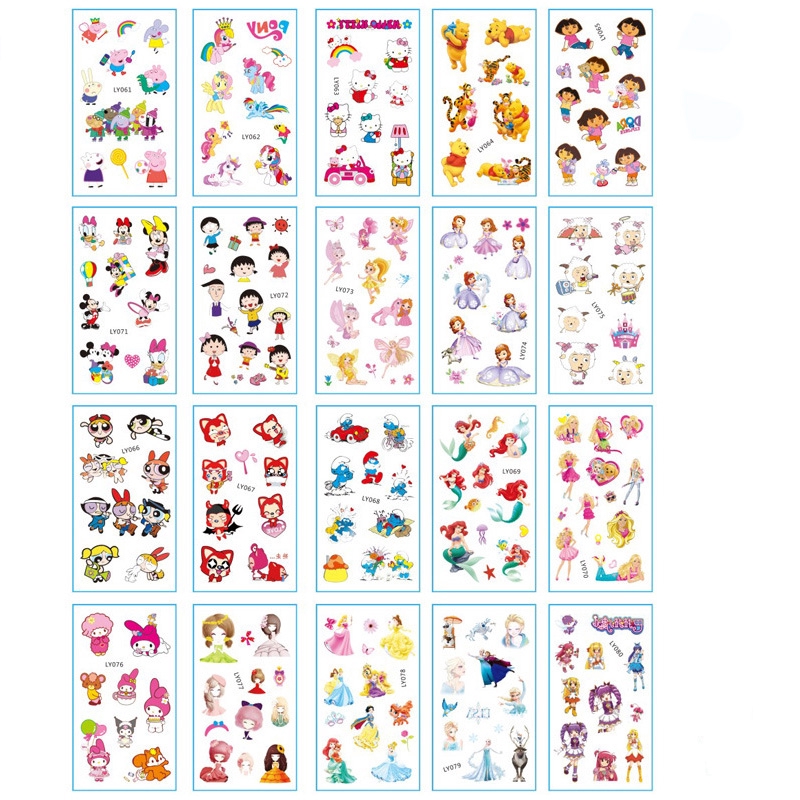 Hình xăm dán tạm thời hình công chúa dễ thương cho bé