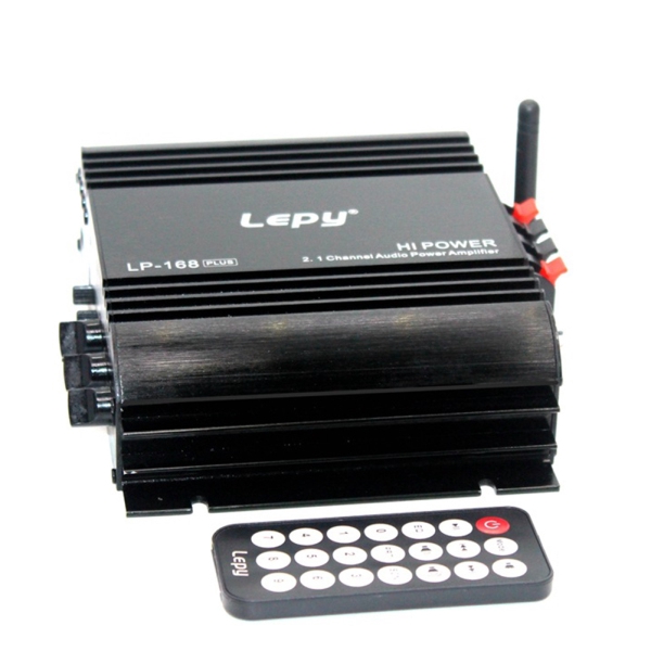 Bộ khuếch đại âm thanh nổi kỹ thuật số bluetooth Lepy LP-168 Plus IR/2.1CH 45W-2 68W BASS HiFi tiện dụng