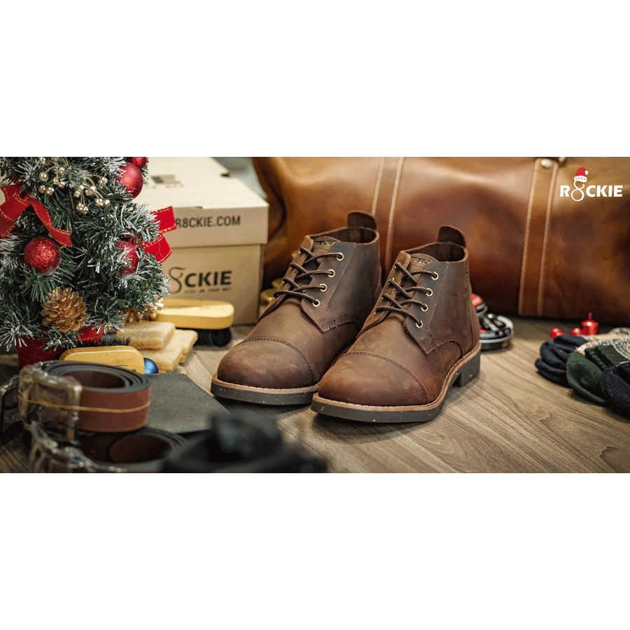 Giày da nam ST Chukka Trenchboots - da bò thật 100% - da sáp crazy horse -STLO08 - R8ckie