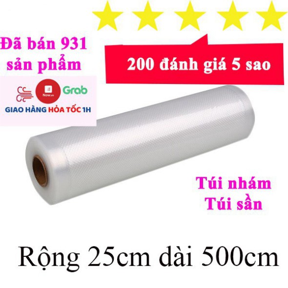 DX Cuộn túi hút chân không 1 mặt nhám tiêu dùng được cho hồ hết các máy hút chân không rộng 25cm dài 500cm 8 YC1