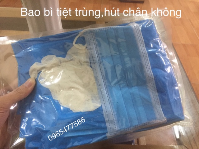 Bộ đồ bảo hộ đi Máy Bay phòng dịch 7 món đóng gói hút chân không