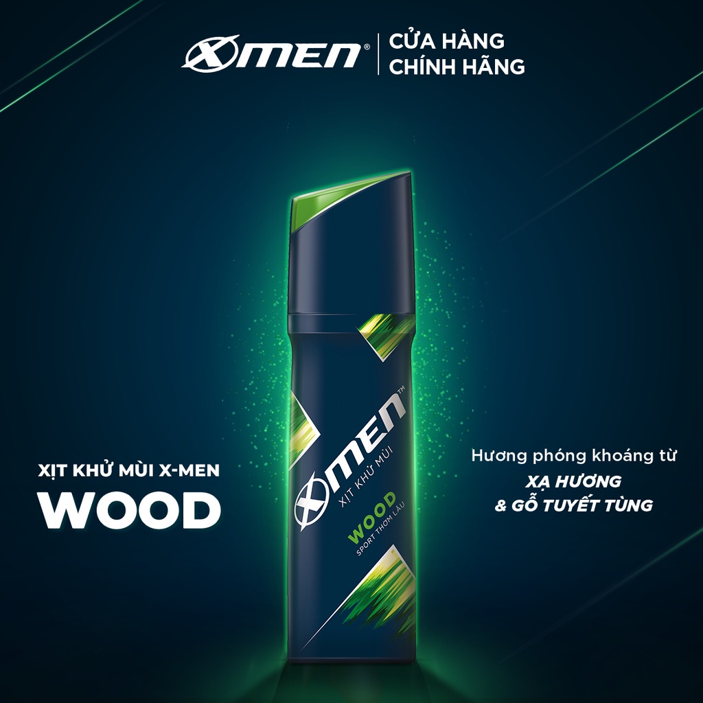 [Mã COSMEN giảm 8% đơn 250K] Combo 2 Xịt khử mùi X-men Wood 150ml