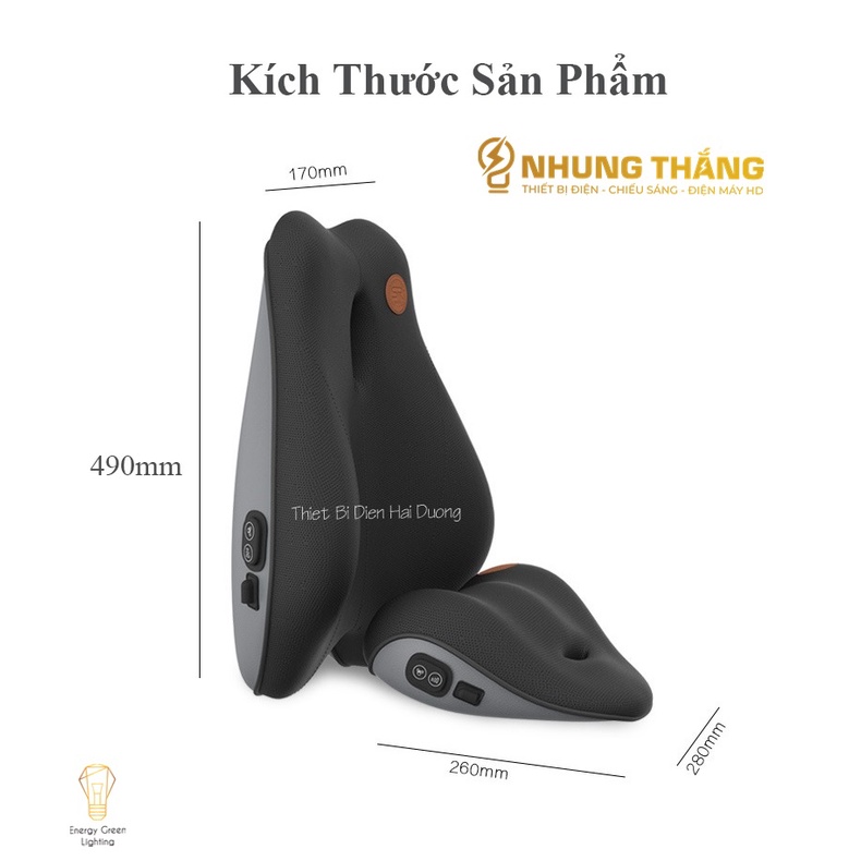 Gối Tựa Đầu,Tựa Lưng Trên Ô tô - Chế Độ Massage - Chống Đau Mỏi Cổ , Lưng ,Vai ,Gáy - Cảm Giác Dễ Chịu Khi Lái Xe