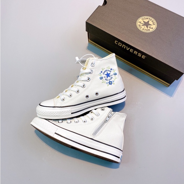 Giày Thể Thao Converse ALL STAR Vải Canvas Thêu Họa Tiết Cá Tính Cho Nam Và Nữ