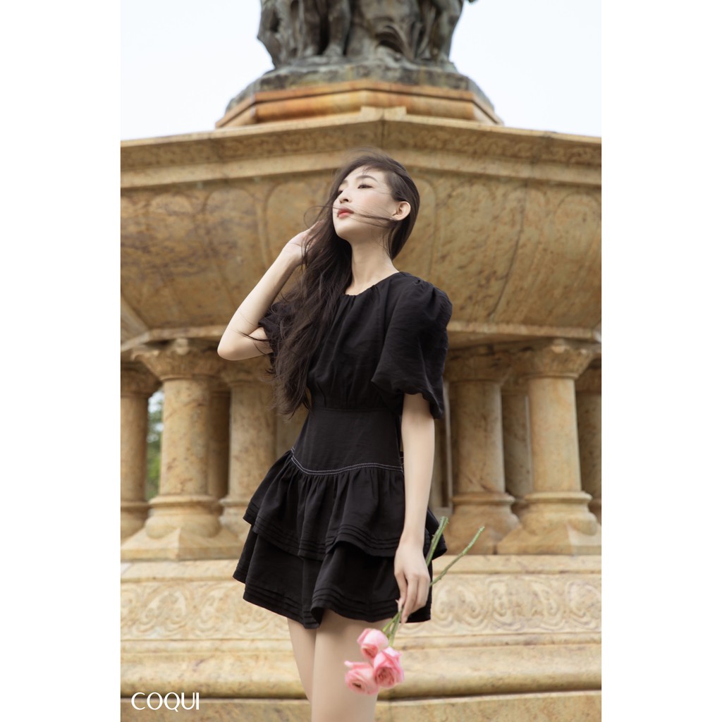 [COQUI] Đầm Vera tay phồng hai tầng cột nơ | BigBuy360 - bigbuy360.vn