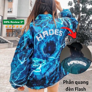 [ĐẸP] Áo Khoác Dù Form Rộng KD5 In Phản Quang Hades Cực Hot, Chất Liệu Dù Cao Cấp, Kiểu Unisex_Freesize Dưới 65kg