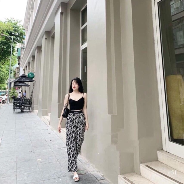 Quần suông chữ cạp chun
