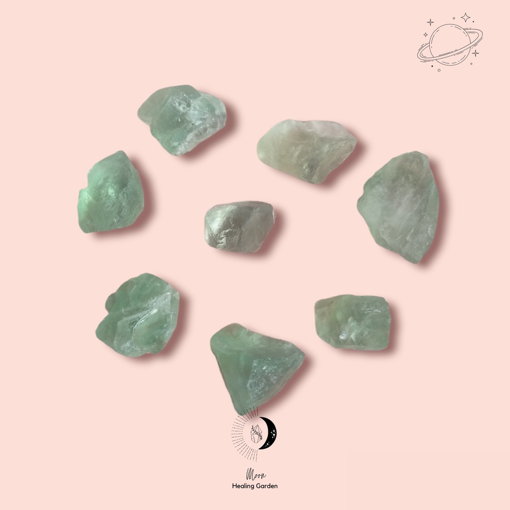 Đá Thanh Tẩy Tarot Flourite Màu Xanh - Tự Nhiên Moon Healing Garden