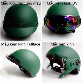 MŨ BẢO HIỂM NỮA ĐẦU THỜI TRANG - LINH KIỆN CAO CẤP - MÀU XANH RÊU