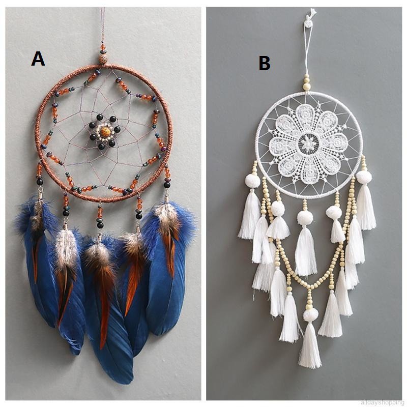 Dreamcatcher đính lông vũ dùng làm đồ trang trí