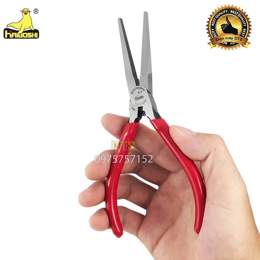 Kìm nhọn không răng cao cấp HAIBOSHI 6 inch/ 150mm, kìm không răng cưa bẻ kính, làm trang sức, mỹ nghệ, chế tác kim hoàn