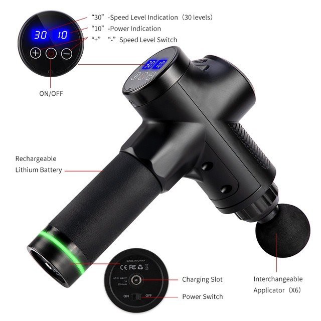 BOOSTER M - Súng massage gun cầm tay, máy massage toàn thân mini nhiều chế độ, pin 2400mAh dùng liên tục trong 4 Giờ