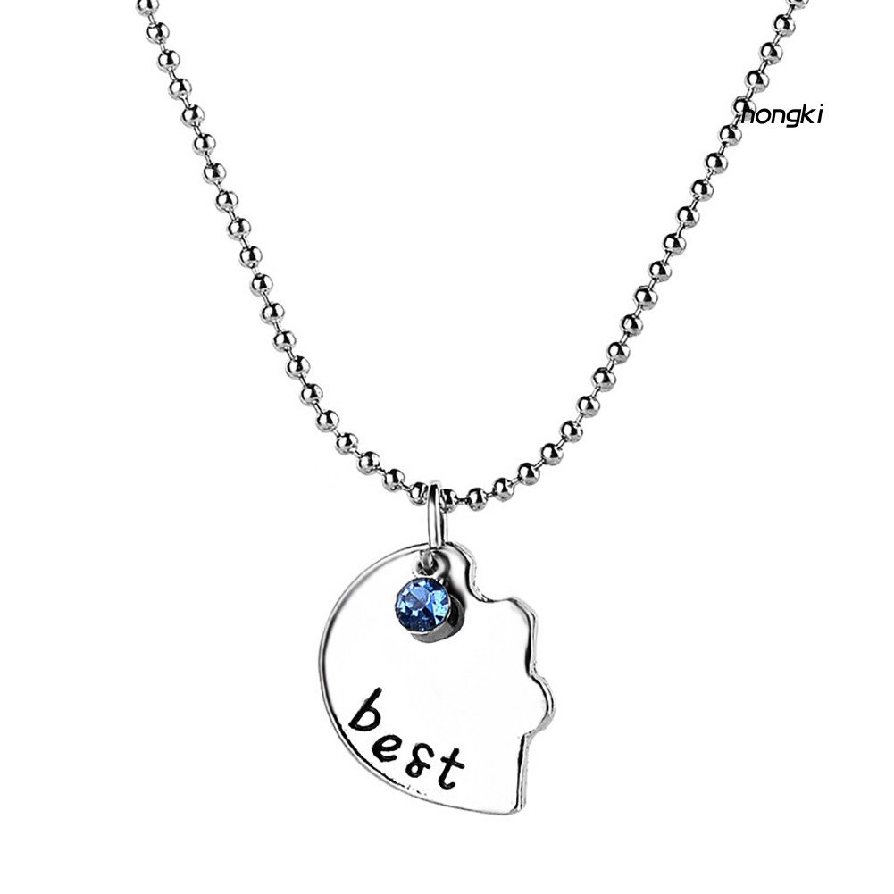 Set 3 Vòng Cổ Tình Bạn Mặt Hình Trái Tim Đính Đá Lấp Lánh