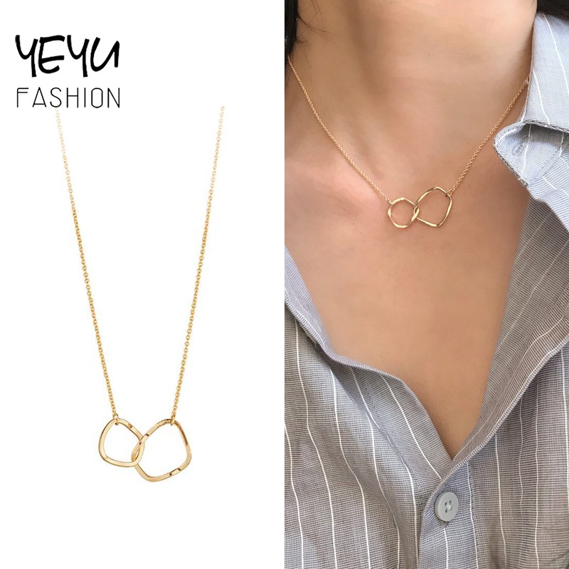 Vòng cổ Mặt Nhẫn Đôi Thời Trang Dành Cho Nữ