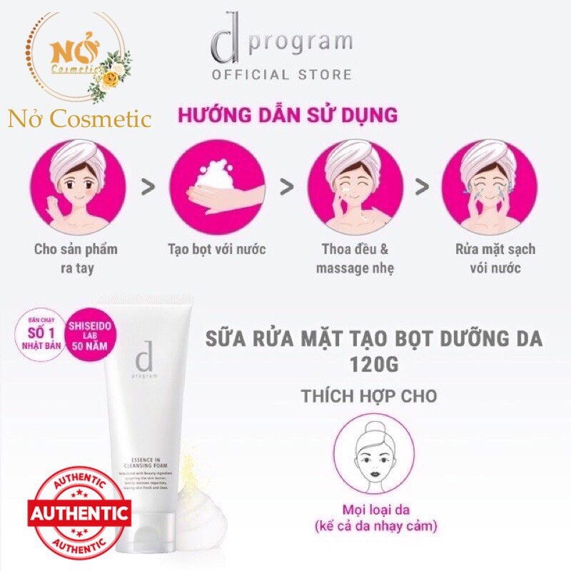 Sữa Rửa Mặt Tạo Bọt dưỡng da  Giảm Mụn Hiệu Quả_Dprogram Essence In Cleansing Foam 120g