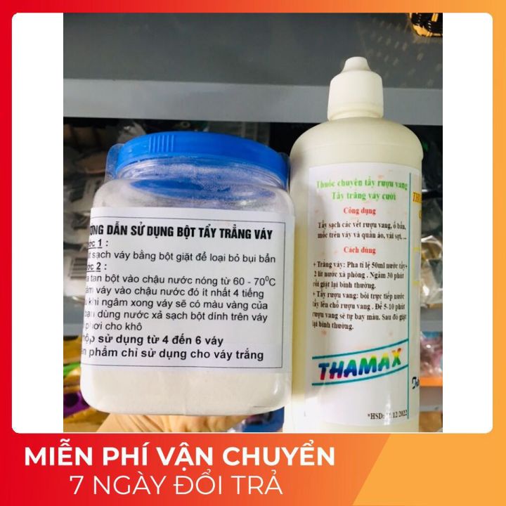 Bột tẩy trắng váy cưới vs tẩy rượu vang đỏ 🍀🍀