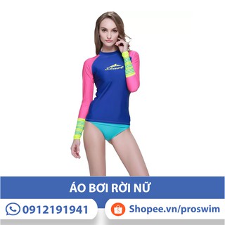 Áo Bơi Dài Tay Nữ Sbart 939 Xanh Tay Hồng